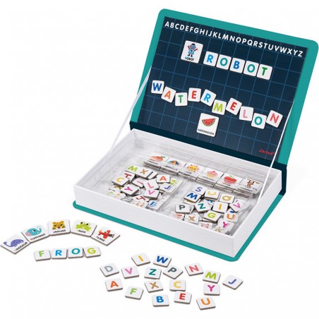 Magnétibook alphabet anglais, 142 magnets : Jeux éducatifs magnétiques - Janod