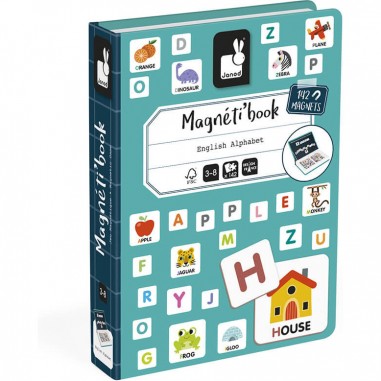 Magnétibook alphabet anglais, 142 magnets : Jeux éducatifs magnétiques - Janod
