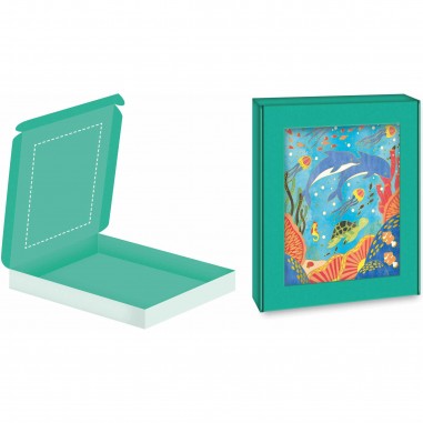 Tableaux dorés peinture aquarelle Animaux - Janod