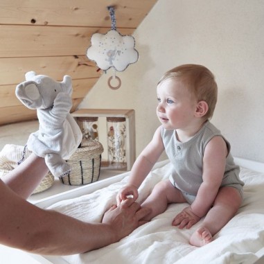 Doudou Marionnette Petit Eléphant - Cadeau de naissance - Kaloo