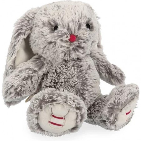 Peluche Lapin Leo Gris 24 cm - Rouge - Kaloo
