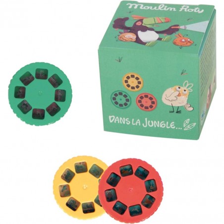 3 disques recharges pour lampe à histoires Moulin Roty – Dans la Jungle