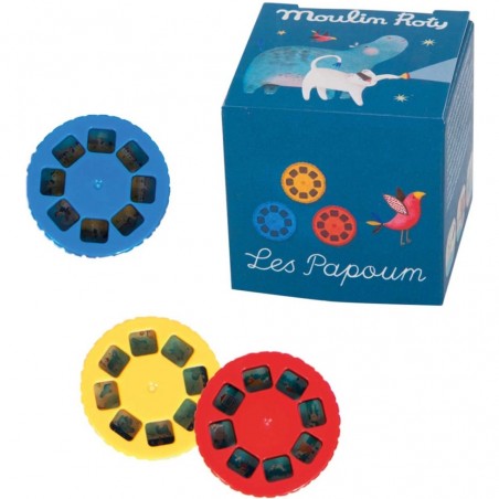3 disques recharges pour lampe à histoires Moulin Roty - Les Papoum