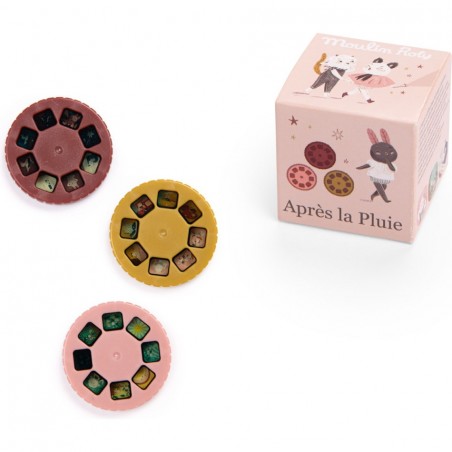 3 disques Lampe à histoires Après la pluie - Moulin Roty
