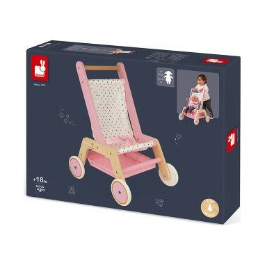 Poussette avec tissu naturel - jouet bois, EGMONT TOYS  La Boissellerie  Magasin de jouets en bois et jeux pour enfant & adulte