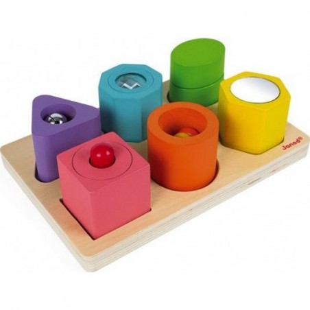 Puzzle en bois 6 cubes sensoriels
