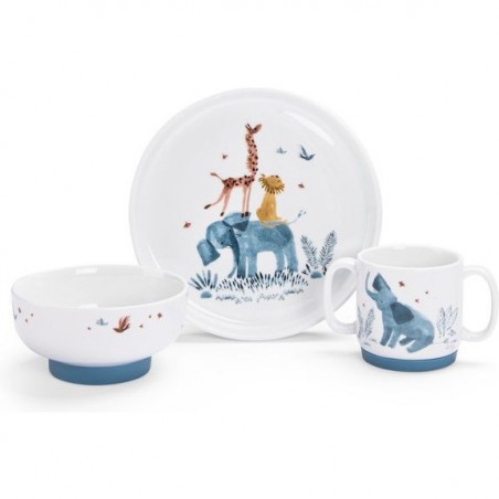 Set vaisselle porcelaine Sous mon Baobab - Moulin Roty