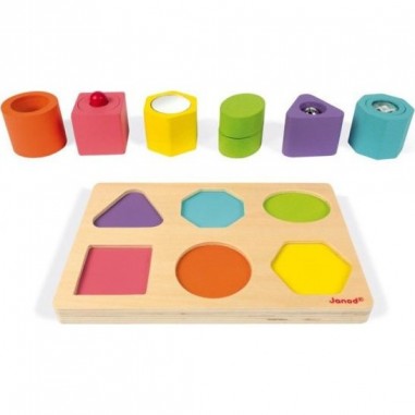 Puzzle en bois 6 cubes sensoriels Puzzle en bois 6 cubes sensoriels