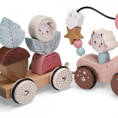 Train d'activités à tirer Après la pluie - Jouet en bois - Moulin Roty