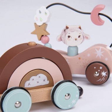 Train d'activités à tirer Après la pluie - Jouet en bois - Moulin Roty