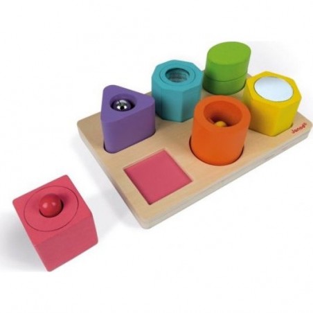 Puzzle en bois 6 cubes sensoriels
