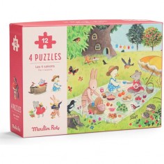 4 mini puzzles Les Saisons - Moulin Roty