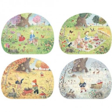 4 mini puzzles Les Saisons - Moulin Roty