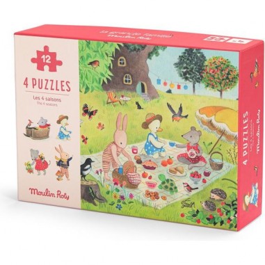 4 mini puzzles Les Saisons - Moulin Roty