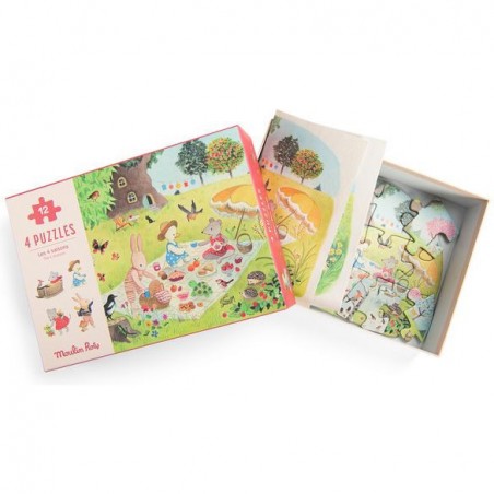 4 mini puzzles Les Saisons - Moulin Roty