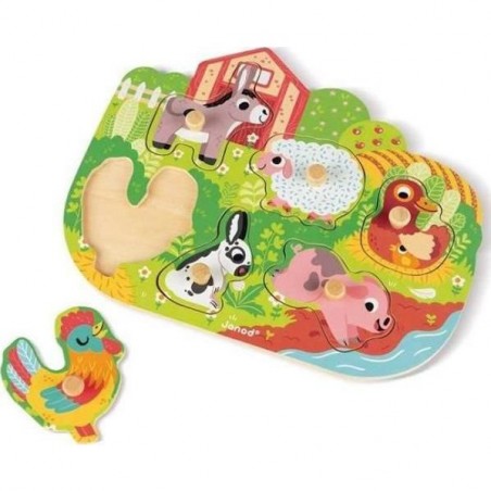 Puzzle en bois 6 pièces Happy Farm
