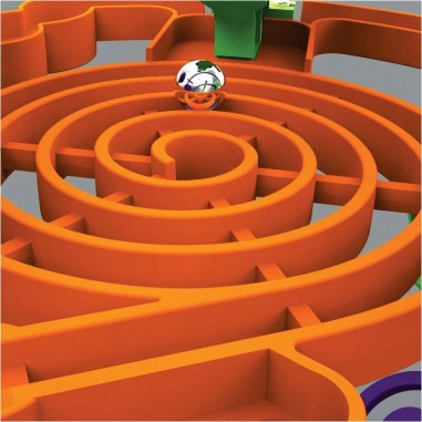 Panneau de labyrinthe de boule en bois tridimensionnel pour