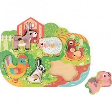 Puzzle en bois 6 pièces Happy Farm