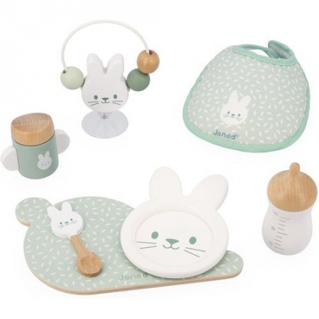 Accessoires poupée Zen - Biberon, Assiette, Bavoir - Janod