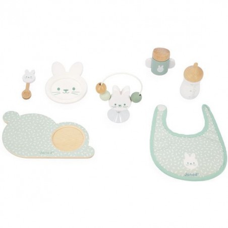 Accessoires poupée Zen - Biberon, Assiette, Bavoir - Janod