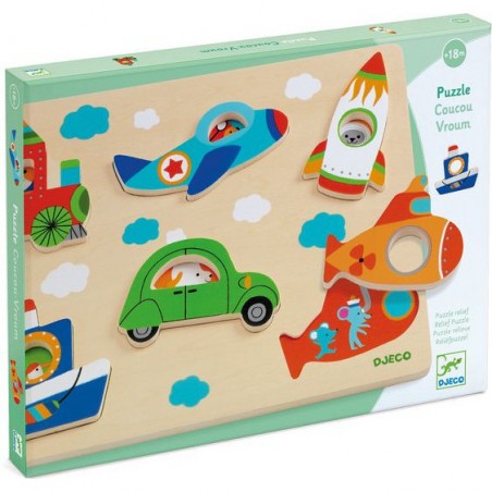 Puzzle relief Coucou vroum - Un jeu - Djeco