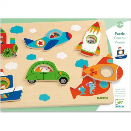 Puzzle relief Coucou vroum - Un jeu - Djeco