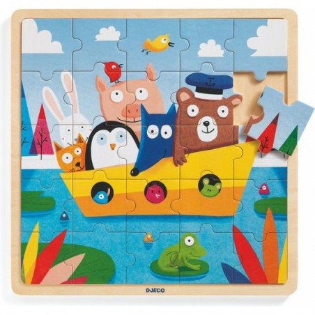 Puzzlo boat - puzzle en bois 25 pièces - Djeco
