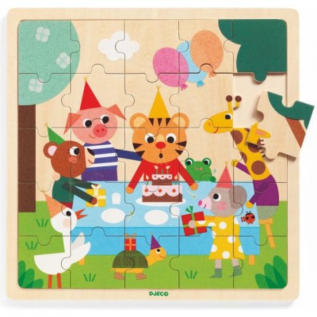 Puzzlo happy - puzzle en bois 25 pièces - Djeco
