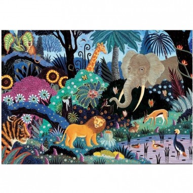Puzzle 50 pièces nuit dans la jungle - Puzzle - Michèle Wilson