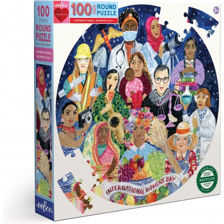Puzzle Rond Journée de la Femme - 100 pièces - Puzzle - Eeboo