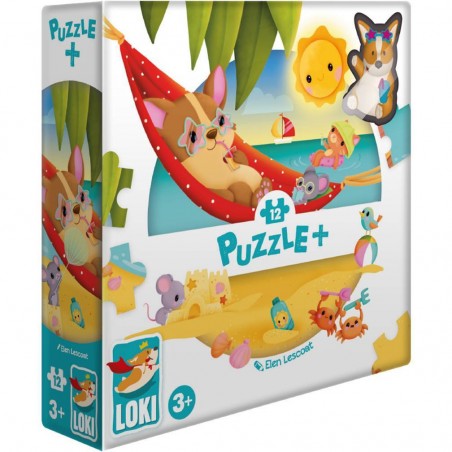 Puzzle + - à la Plage - Jeux enfants - Loki