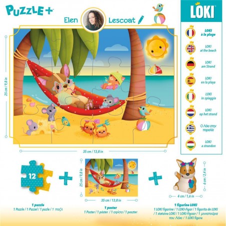 Puzzle + - à la Plage - Jeux enfants - Loki