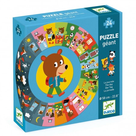 Puzzle Geant - La Journée - Jeux de société Enfants - Djeco