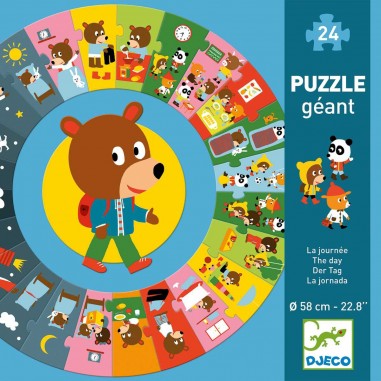 Puzzle Geant - La Journée - Jeux de société Enfants - Djeco