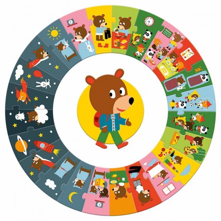Puzzle Geant - La Journée - Jeux de société Enfants - Djeco