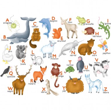 Puzzle en bois L'Alphabet des Animaux - 12 Pièces Boite Kraft - Puzzle Michèle Wilson