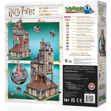 Puzzle 3D Harry Potter Le Terrier : La Maison des Weasley - 415 pièces - Puzzle - Wrebbit 3d