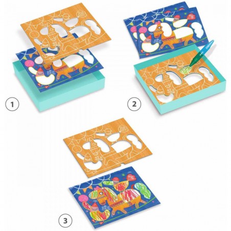 Loisirs créatifs Djeco - coloriage et pochoirs
