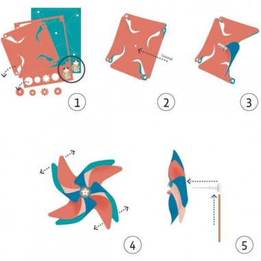 Coffret créatif Moulins à vent Diy - Spots - Djeco