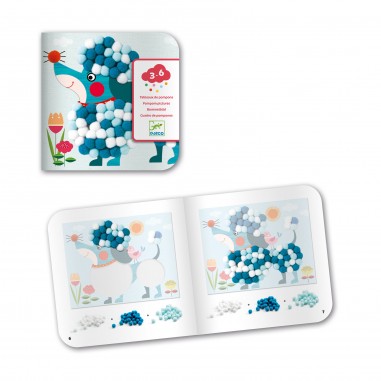 Tableaux de pompons Activité de Collage - dès 3 ans - Djeco