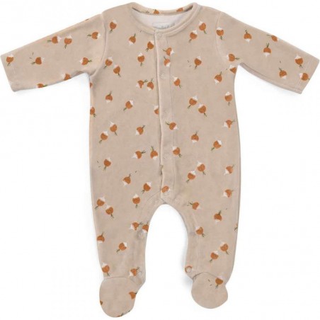 Pyjama 1 mois velours radis Trois petits lapins - Moulin Roty