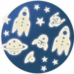 Décor phosphorescent Mission espace - Little Big Room By Djeco