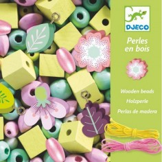 Perles En Bois Feuilles Et Fleurs Foison De Perles - Djeco