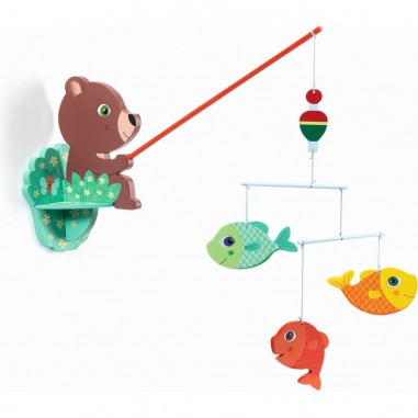 Mobile décoratif en bois : ours à la pêche - djeco - Little Big Room By Djeco