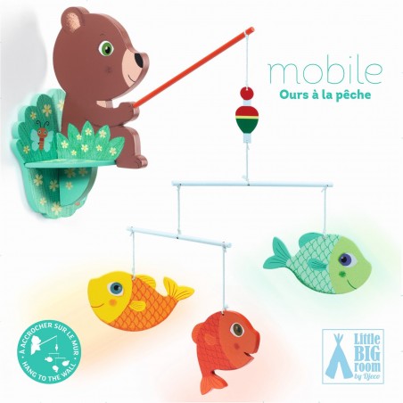 Mobile décoratif en bois : ours à la pêche - djeco - Little Big Room By Djeco