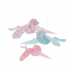 Mobiles en papier : Oiseaux à paillettes - Little Big Room By Djeco