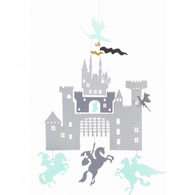 Mini mobile : château et dragons - djeco - Little Big Room By Djeco