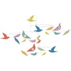 Mobile en papier oiseaux multicolores - Djeco - Little Big Room By Djeco 2