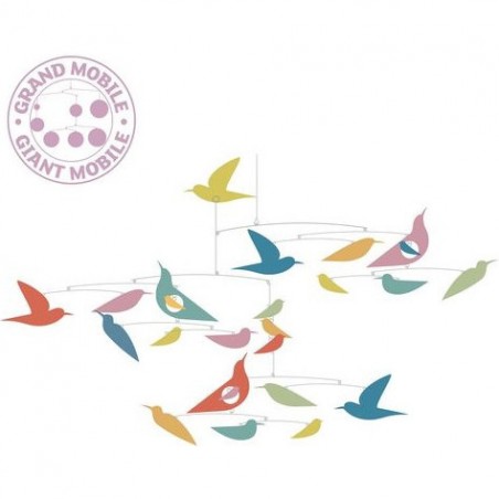 Mobile en papier oiseaux multicolores - Djeco - Little Big Room By Djeco