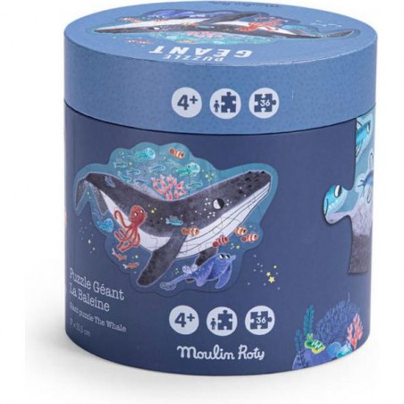 Puzzle géant Baleine - 36 pièces - Les aventures de Paulie - Moulin Roty